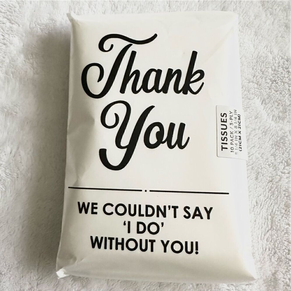 Thank you - wedding tissue pack